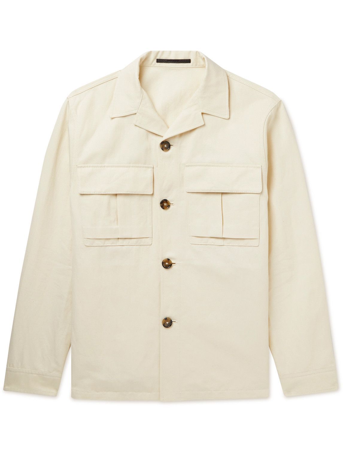 Loro Piana - Camp-Collar Cotton and Linen-Blend Canvas Overshirt ...