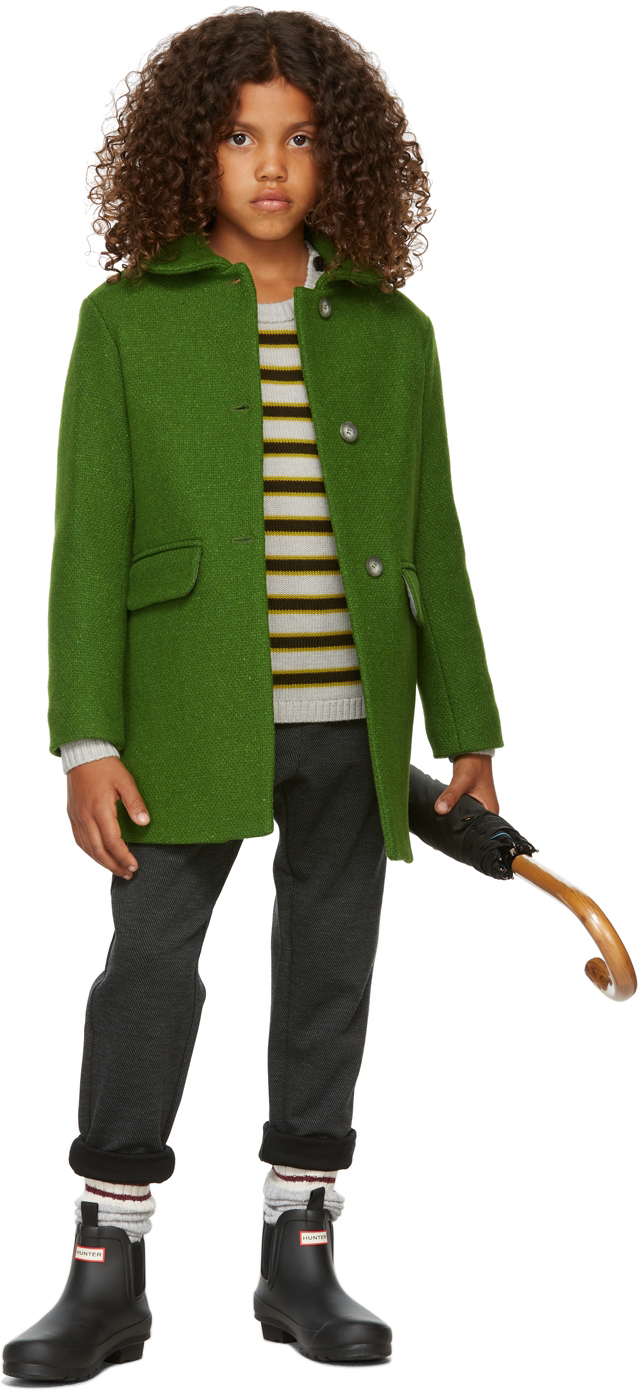 Bonpoint Kids Green Favori Coat Bonpoint