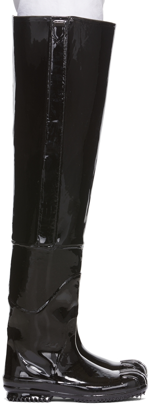 Photo: Maison Margiela Black Rubber Thigh-High Boots