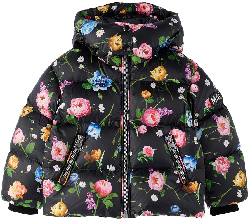 Mackage Kids Black Floral Jesse Down Jacket Mackage