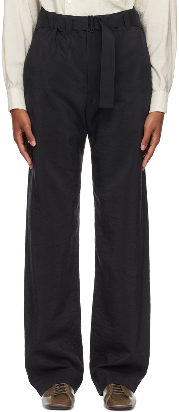 Lemaire Black Soft Belted Trousers Lemaire