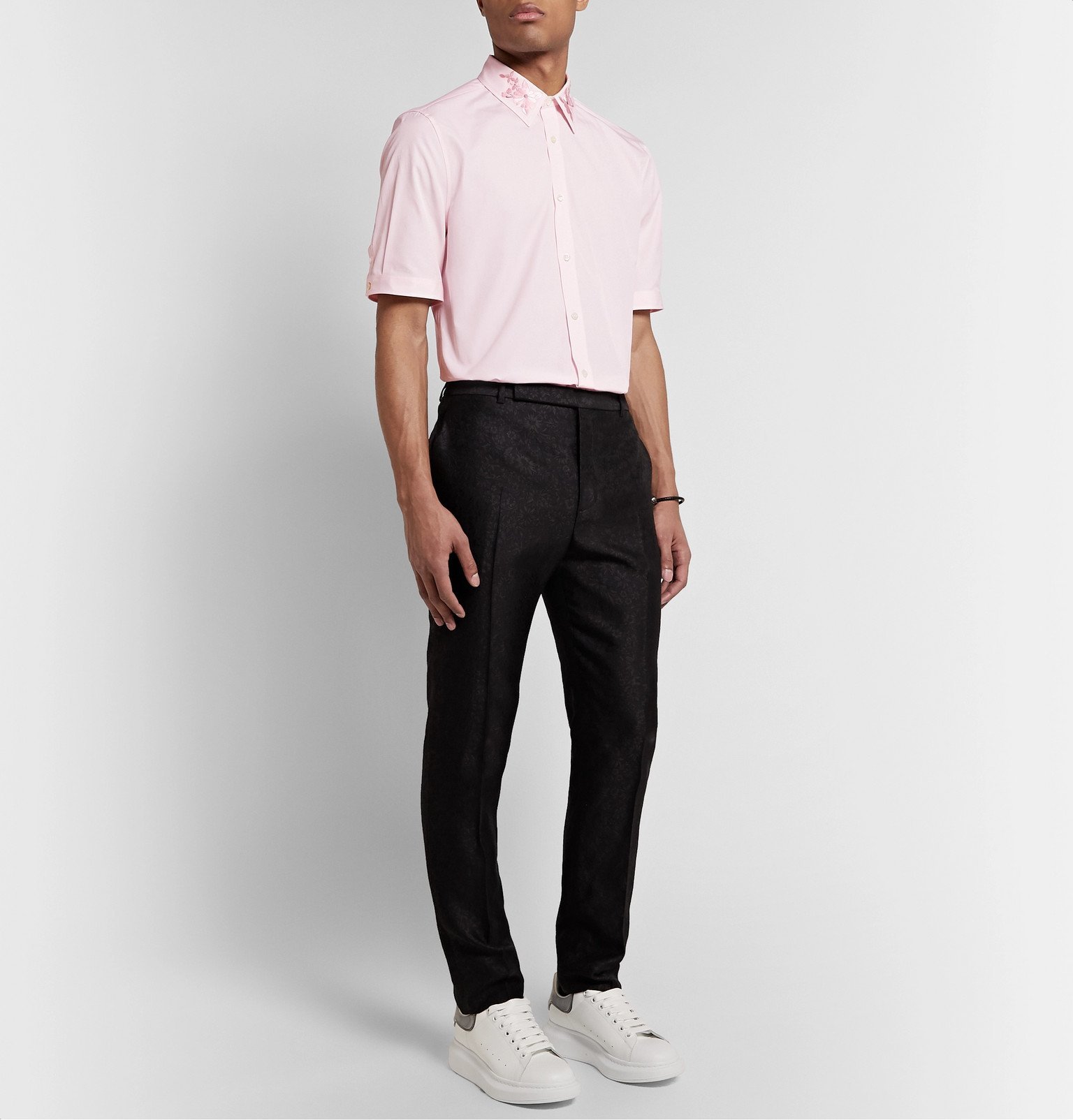 Alexander McQueen - Embroidered Cotton-Poplin Shirt - Pink 