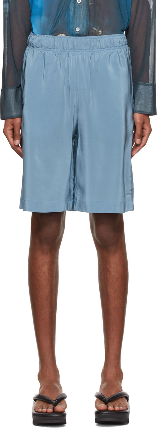 Serapis Blue Silk Shorts Serapis