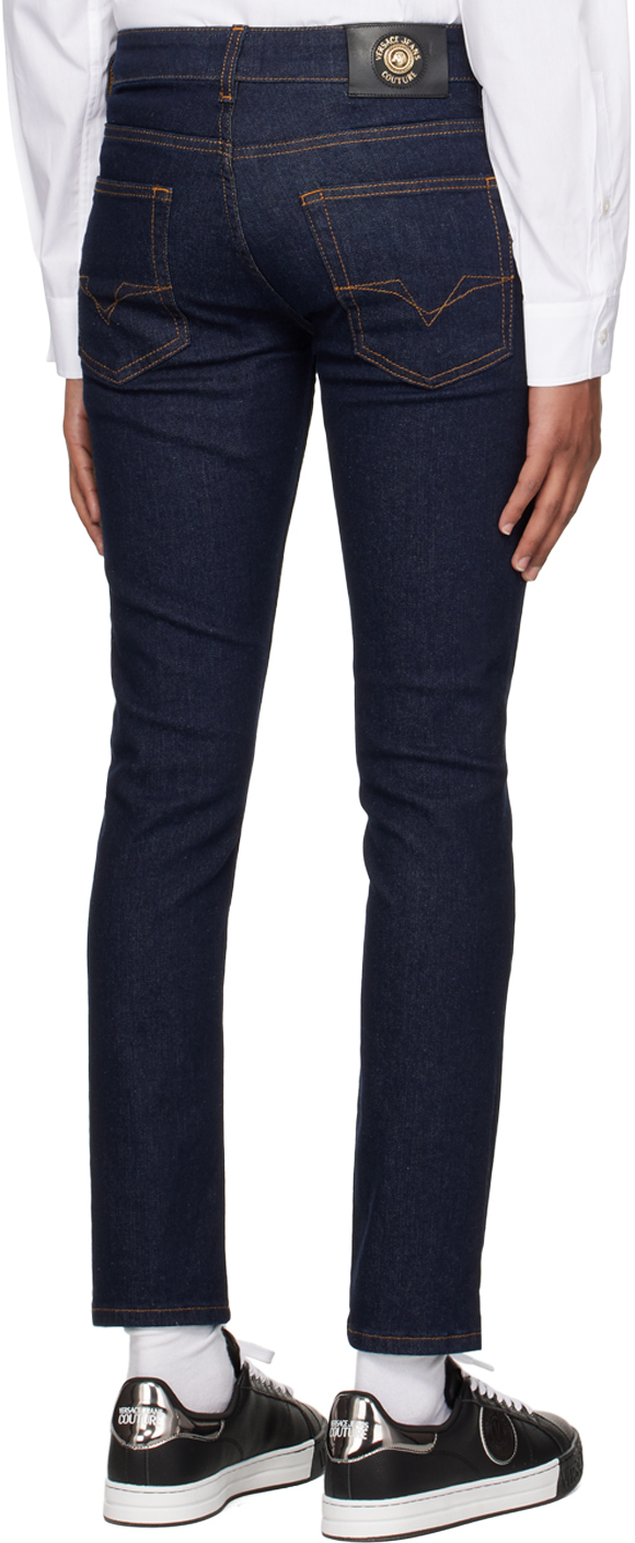 Versace Jeans Couture Indigo Engraved Jeans Versace