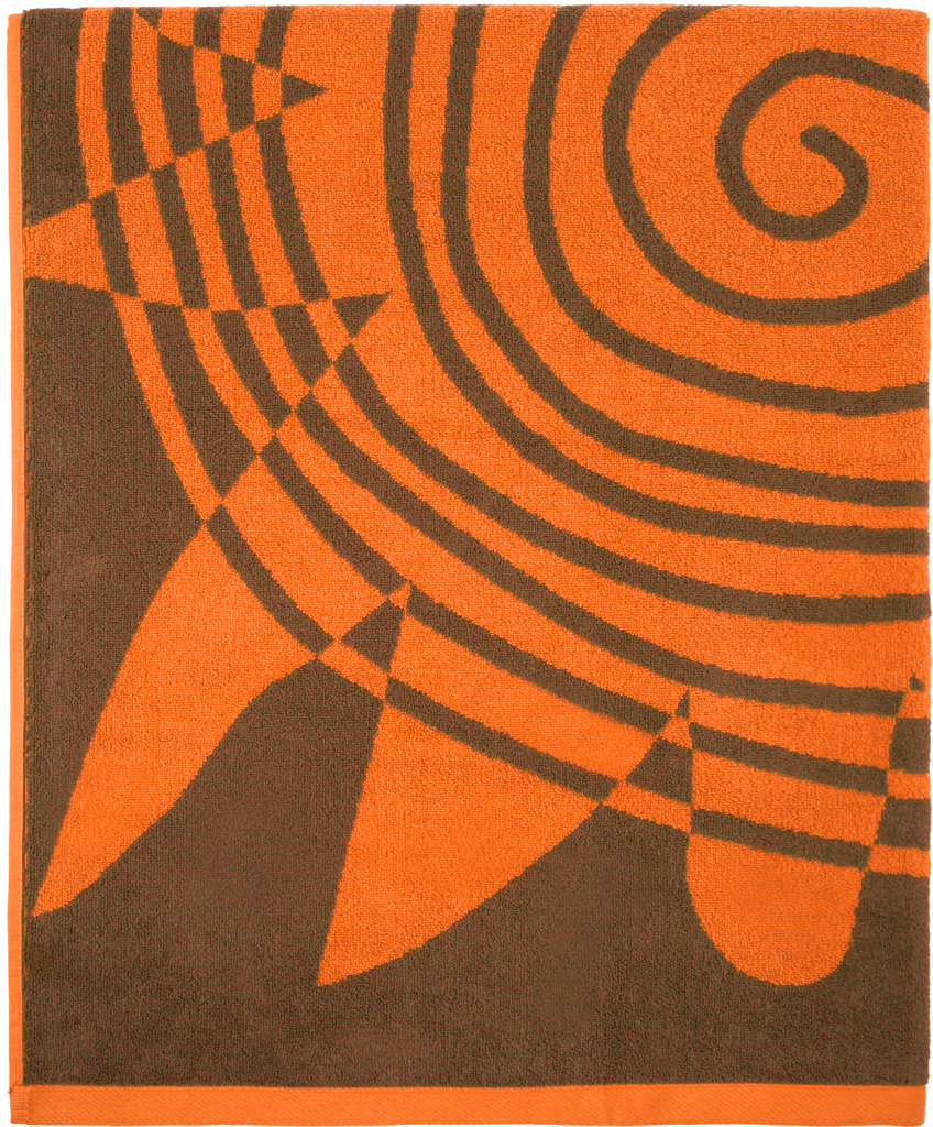 Jacquemus Orange & Brown Le Raphia 'Le Serviette Soleil' Beach Towel