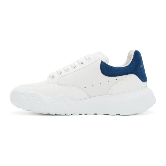 Alexander McQueen White and Blue Low Sneakers Alexander McQueen