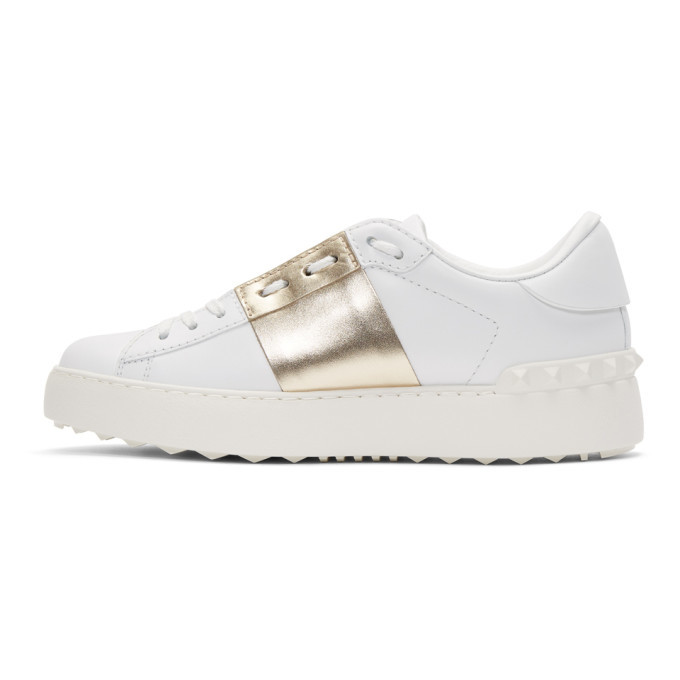 valentino white and gold sneakers