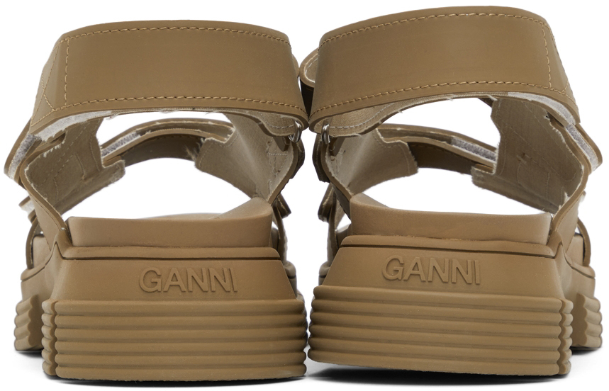 GANNI Brown Recycled Rubber Sandals GANNI