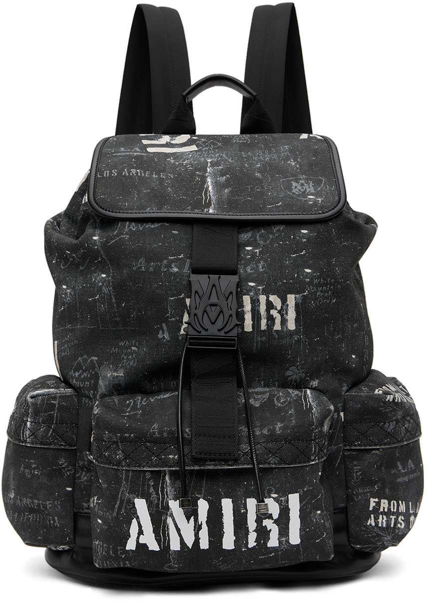 AMIRI Black Washed Canvas Backpack Amiri