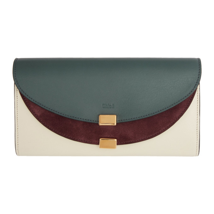 Chloe Blue Long Georgia Flap Wallet Chloe