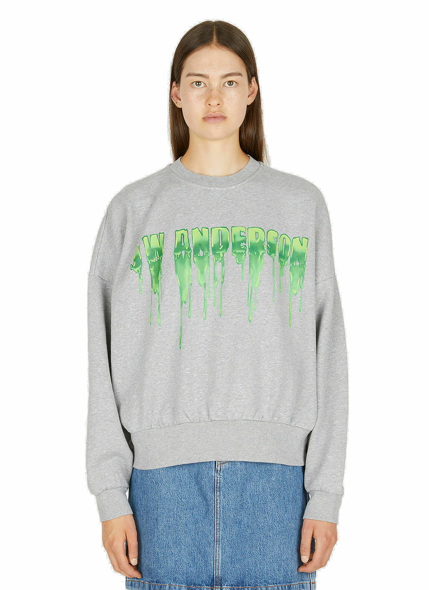 Photo: Slime Logo Print Sweatshirt in Grey