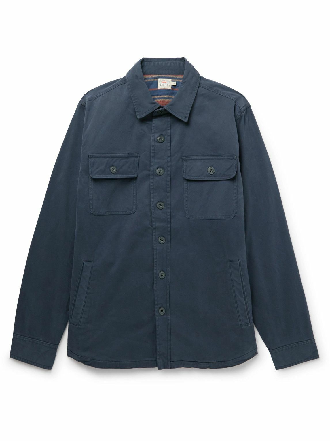 Faherty CottonBlend Shirt Jacket Blue Faherty