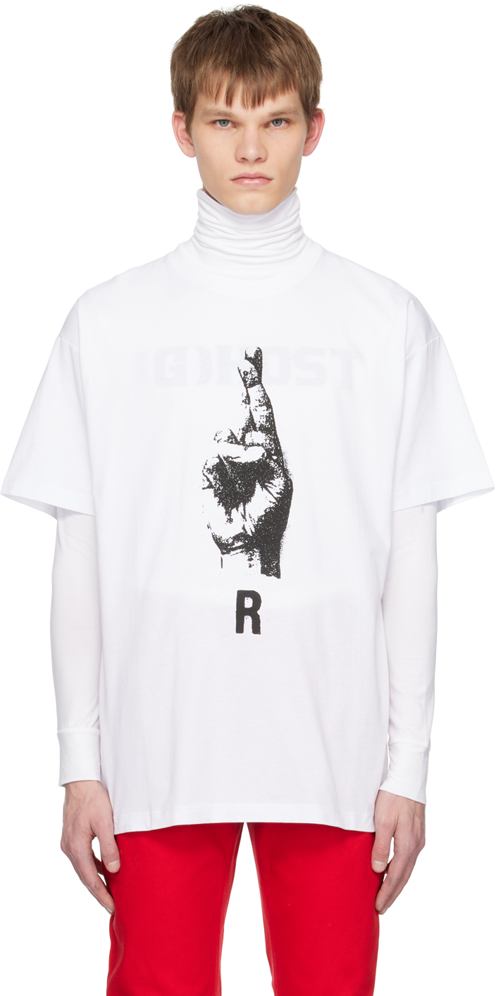 Raf Simons White Printed T-Shirt Raf Simons