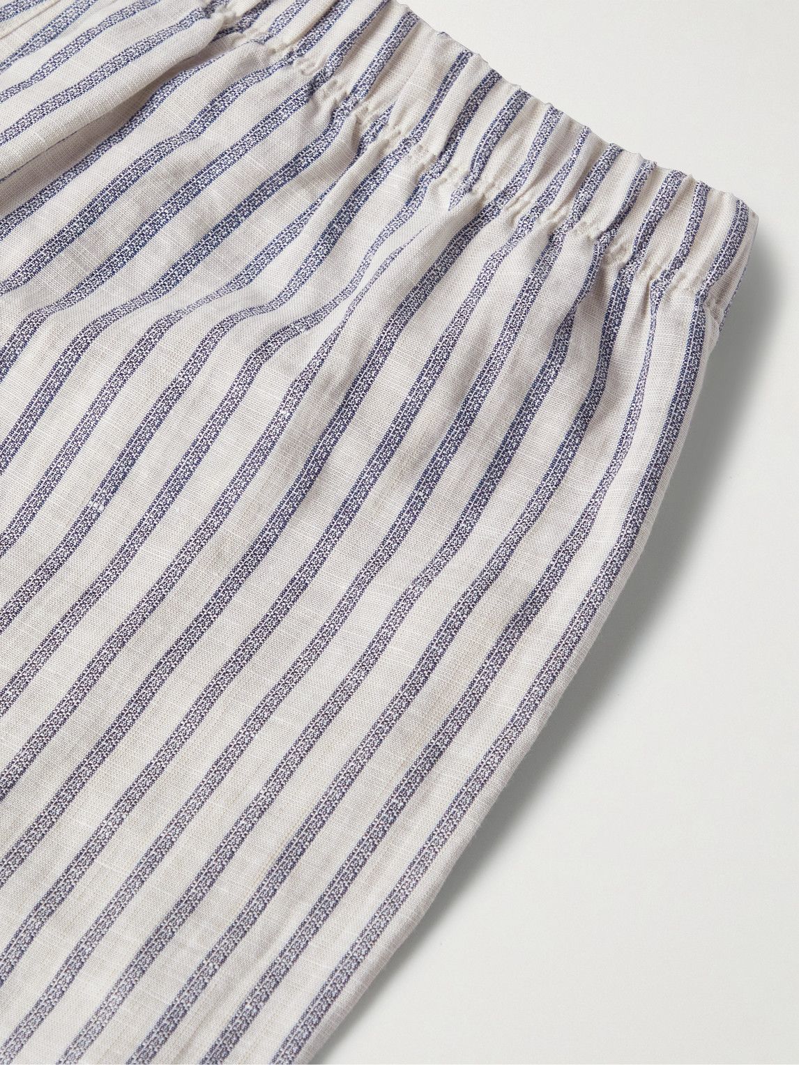 Hanro - Anteo Striped Linen and Cotton-Blend Pyjama Trousers - Neutrals ...