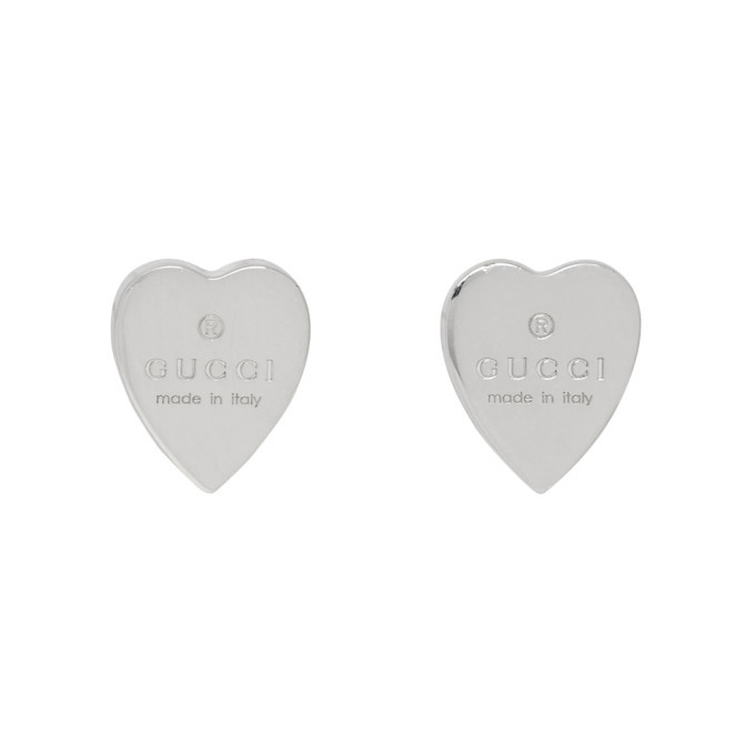 gucci silver heart earrings