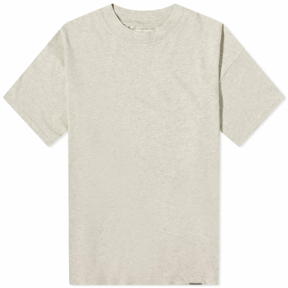 Represent Men's Blank Crew Neck TShirt in Cream Marl Represent