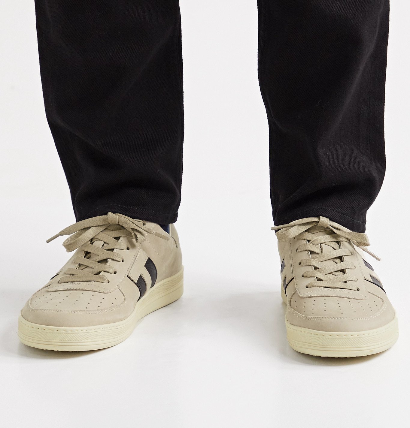 TOM FORD - Radcliffe Leather-Trimmed Nubuck Sneakers - Neutrals TOM FORD