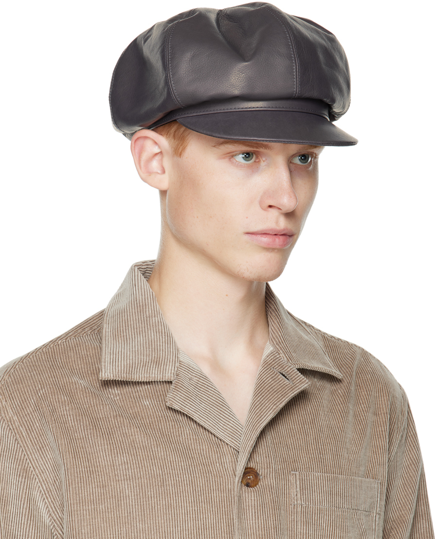 Winnie New York Gray Leather Hat Winnie New York