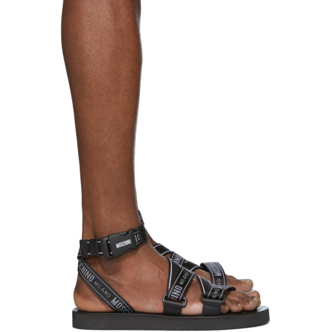 black gladiator sandals