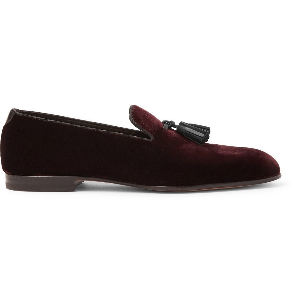 velvet burgundy loafers mens