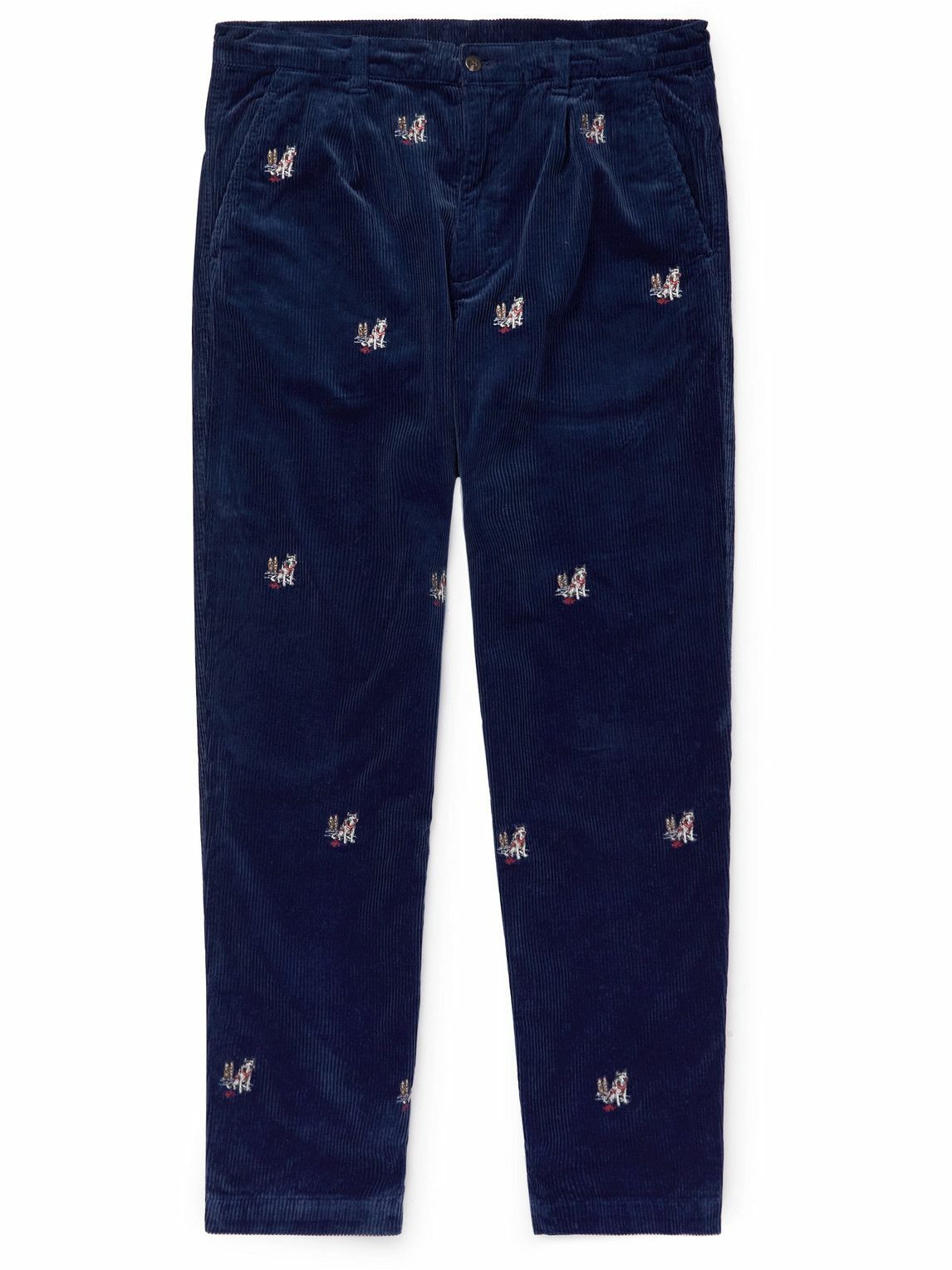 Photo: Polo Ralph Lauren - Straight-Leg Embroidered Cotton-Corduroy Chinos - Blue