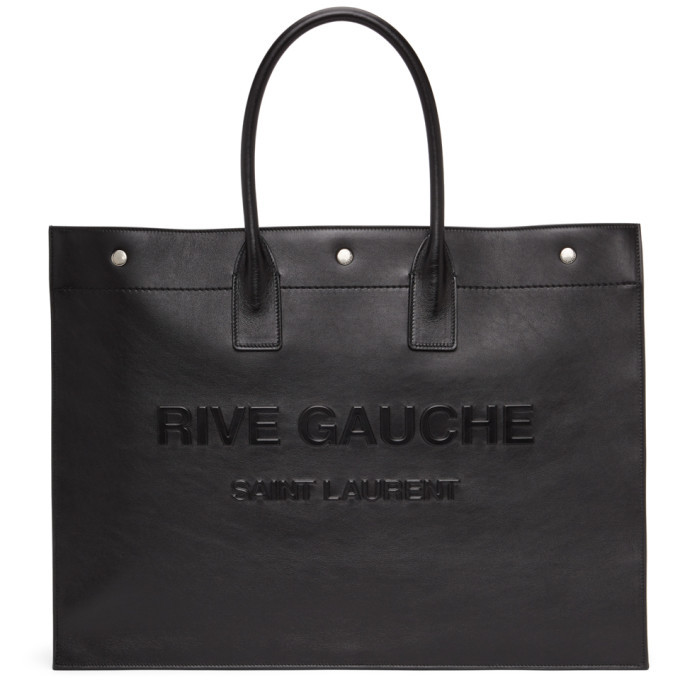 Saint Laurent Black Vegan Leather Rive Gauche Noe Tote Saint Laurent