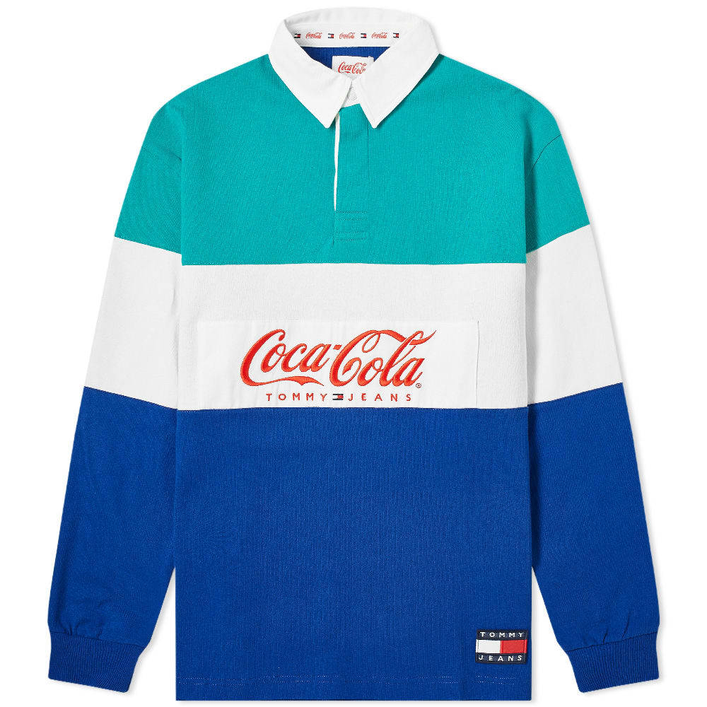 Jabeth Wilson adventure In most cases Tommy Jeans x Coca-Cola Rugby Shirt Teal Blue & Sodalite Blue Tommy Jeans
