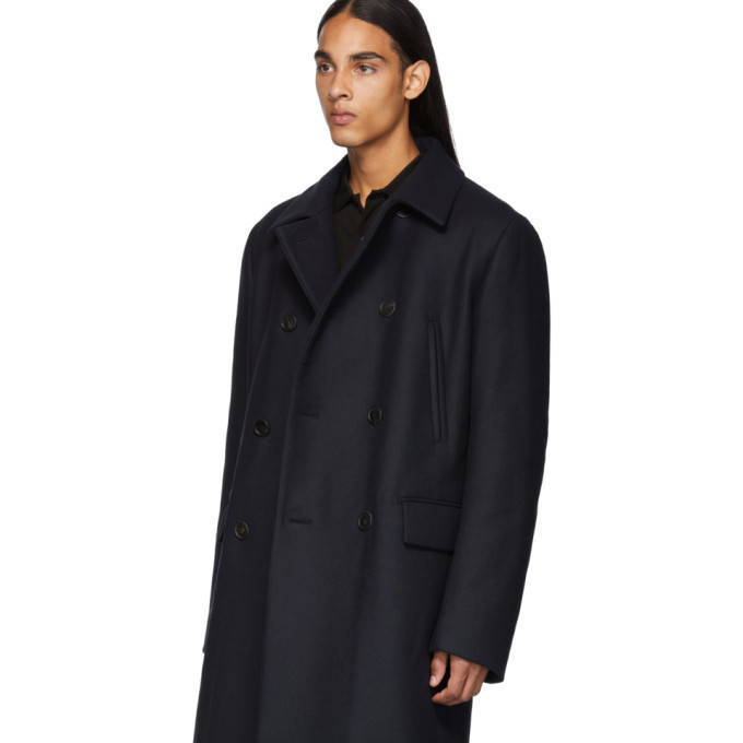 Prada Navy Padded Long Peacoat Prada