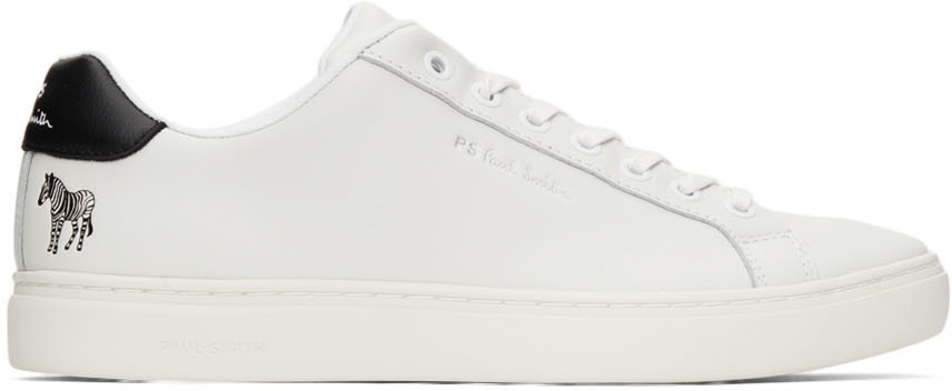 PS by Paul Smith White Leather Zebra Rex Sneakers PS by Paul Smith