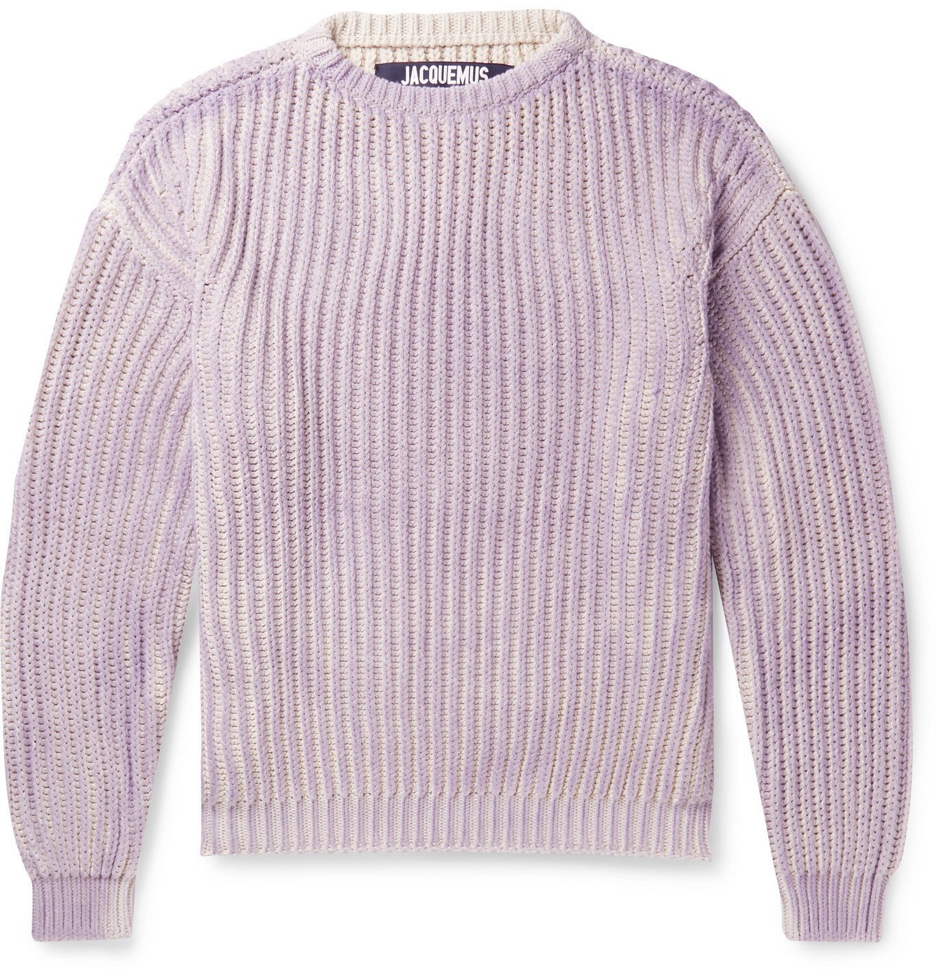 Jacquemus TieDyed RibbedKnit Cotton Sweater Purple Jacquemus