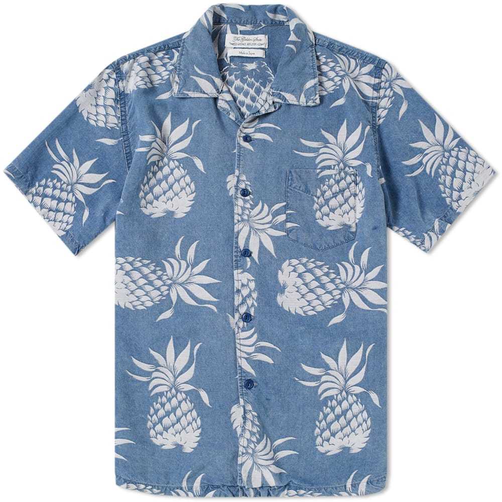 Remi Relief Short Sleeve Pineapple Print Vacation Shirt Blue Remi Relief