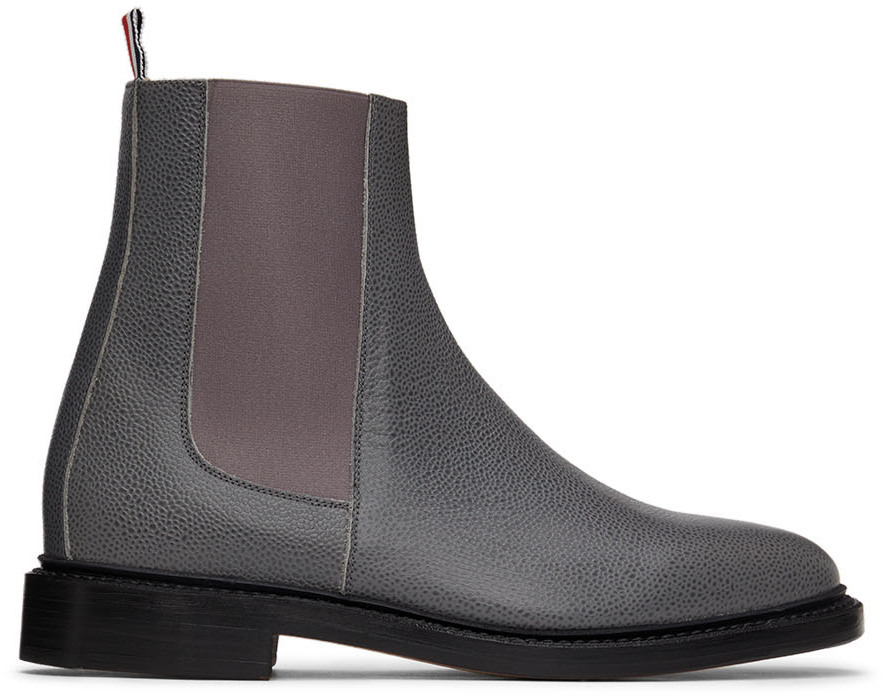 Thom Browne Grey 4Bar Chelsea Boots Thom Browne