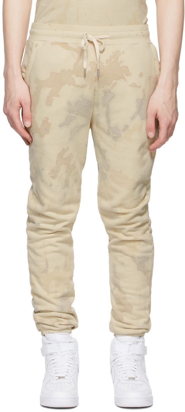 John Elliott Beige Tie-Dye Lounge Pants 
