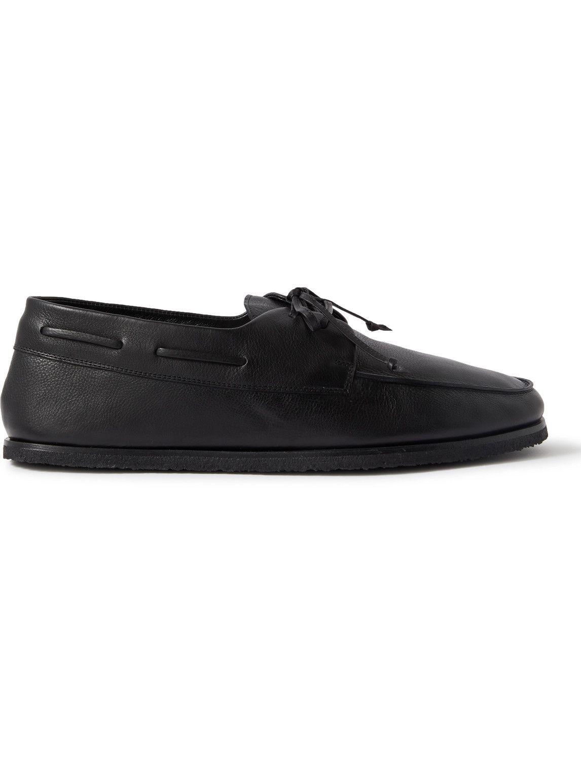 Photo: The Row - Sailor Full-Grain Leather Boat Shoes - Black