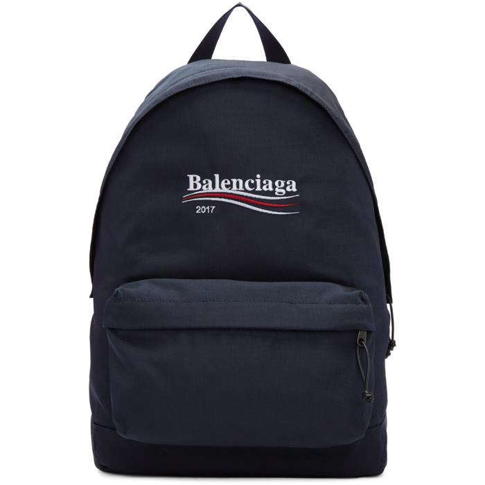 Balenciaga Navy Campaign Logo Explorer Backpack Balenciaga