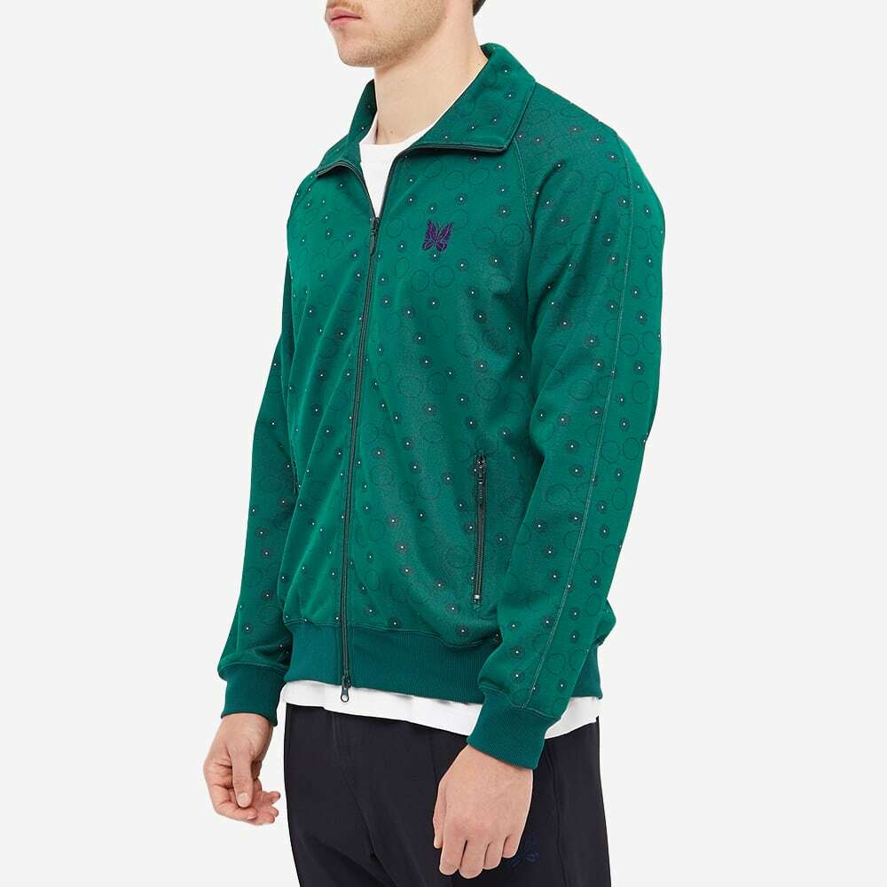 Needles Men's Poly Jacquard Patterned Track Jacket in Green Needles
