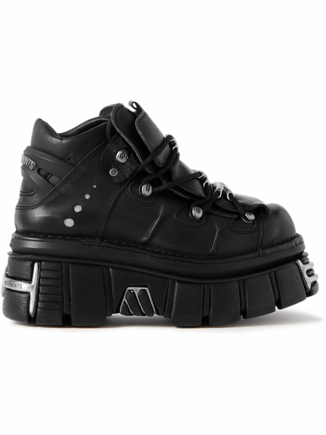 VETEMENTS - New Rock Embellished Platform Sneakers - Black Vetements