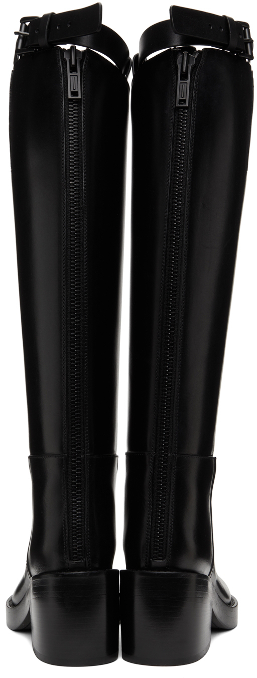 Ann Demeulemeester Leather Stan Heel Riding Tall Boots Ann Demeulemeester