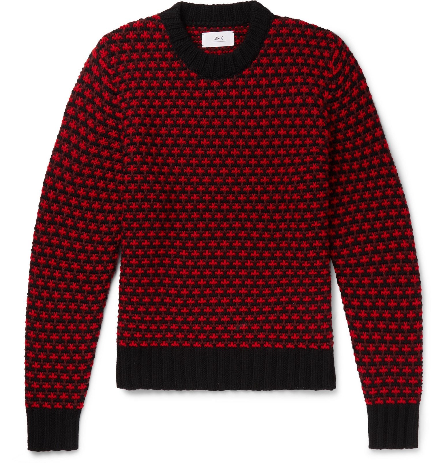 red merino wool sweater