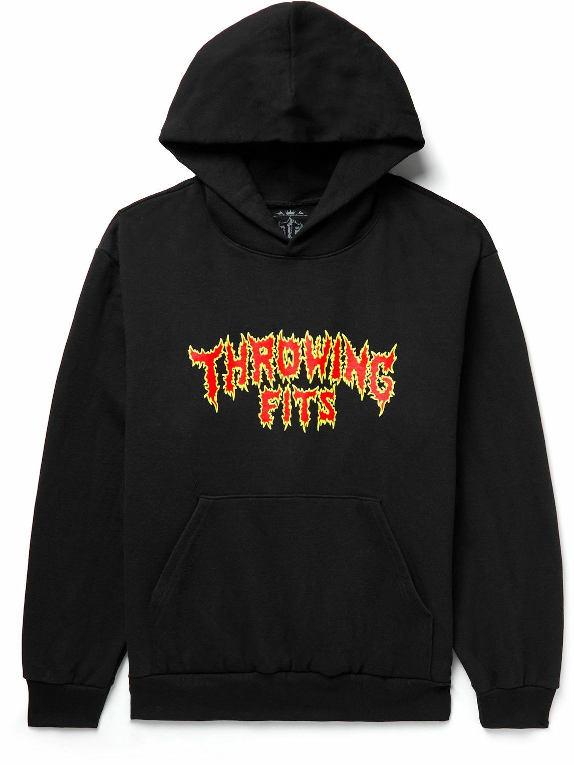 Throwing Fits LogoPrint CottonJersey Hoodie Black