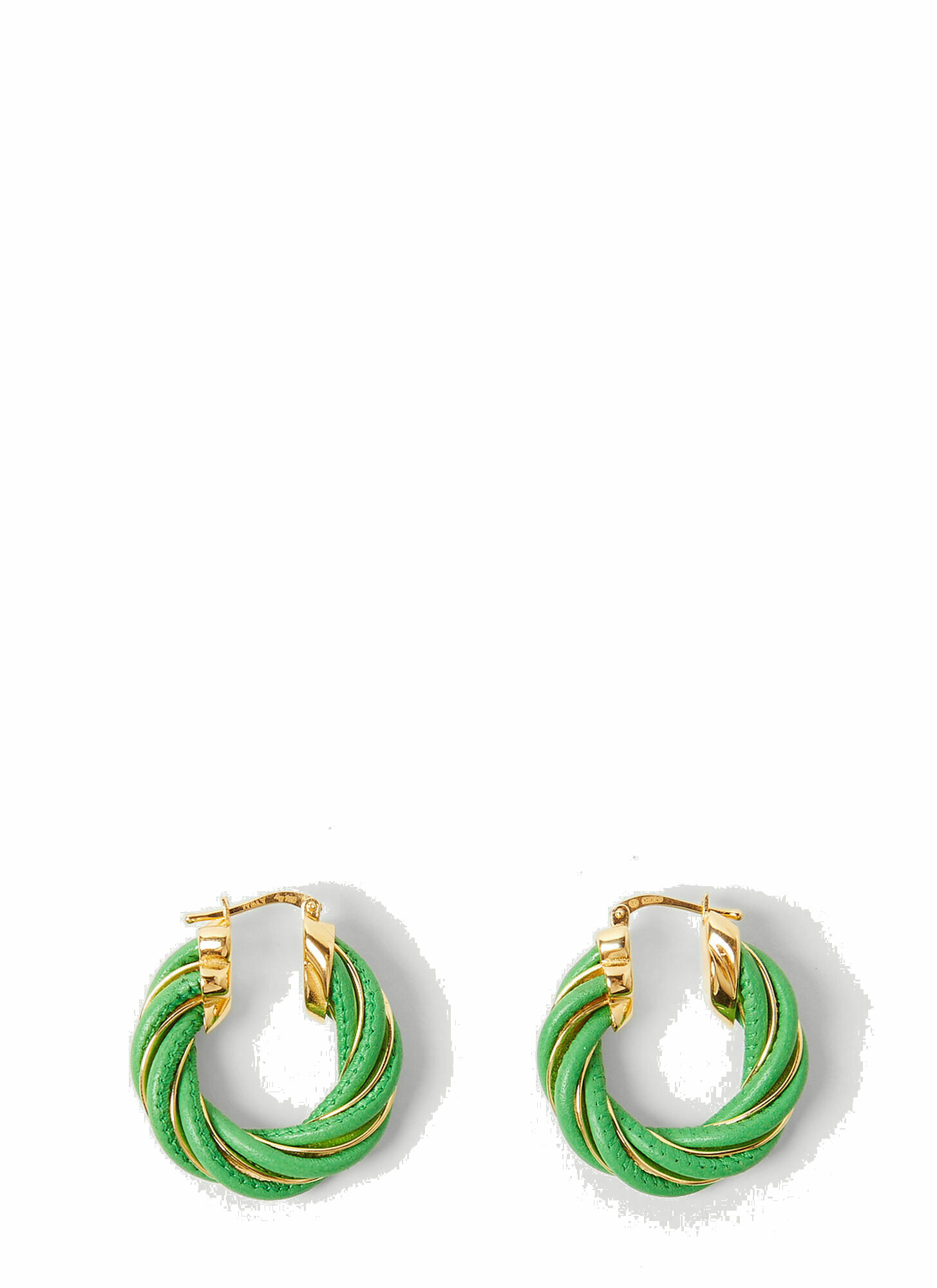 Photo: Twist Hoop Earrings in Green