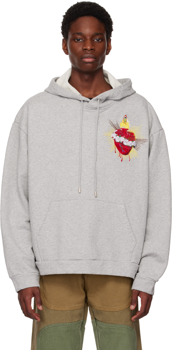 Who Decides War by MRDR BRVDO Gray Crest Sacred Heart Hoodie Who ...