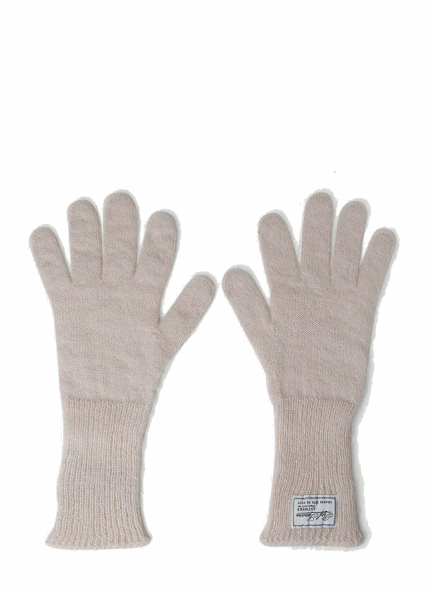 Photo: Logo Patch Knit Gloves in Pink
