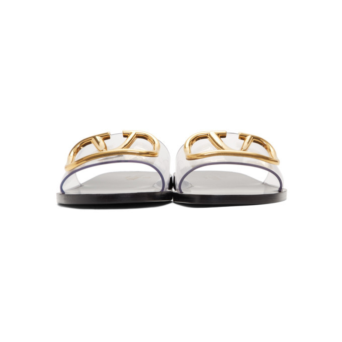 valentino garavani transparent logo slide sandals