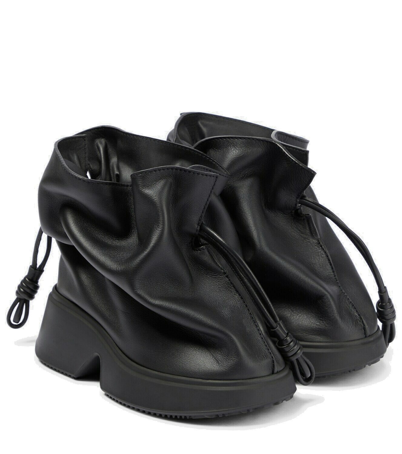 Loewe - Flamenco leather wedge ankle boots Loewe