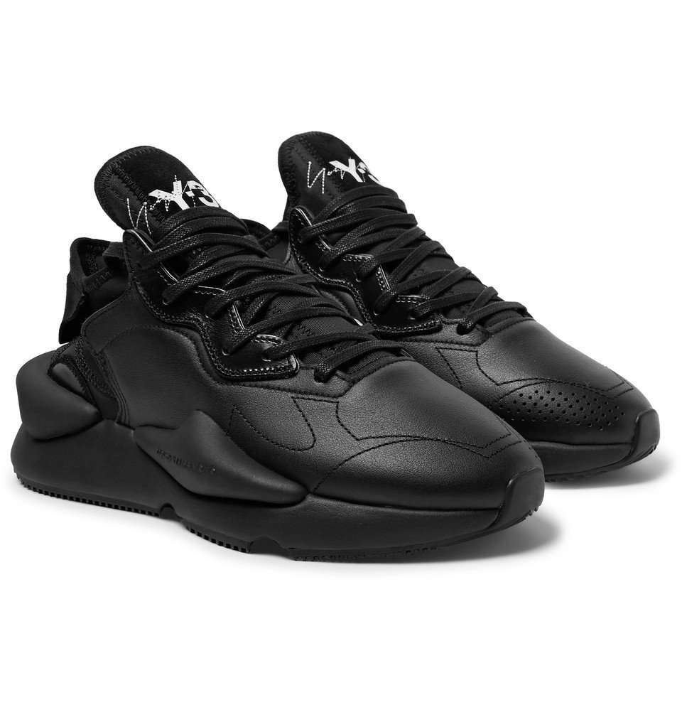 Y-3 - Kaiwa Suede-Trimmed Leather and Neoprene Sneakers - Black Y-3