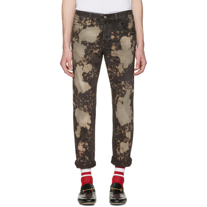 Gucci Black Bleached Tapered Jeans Gucci