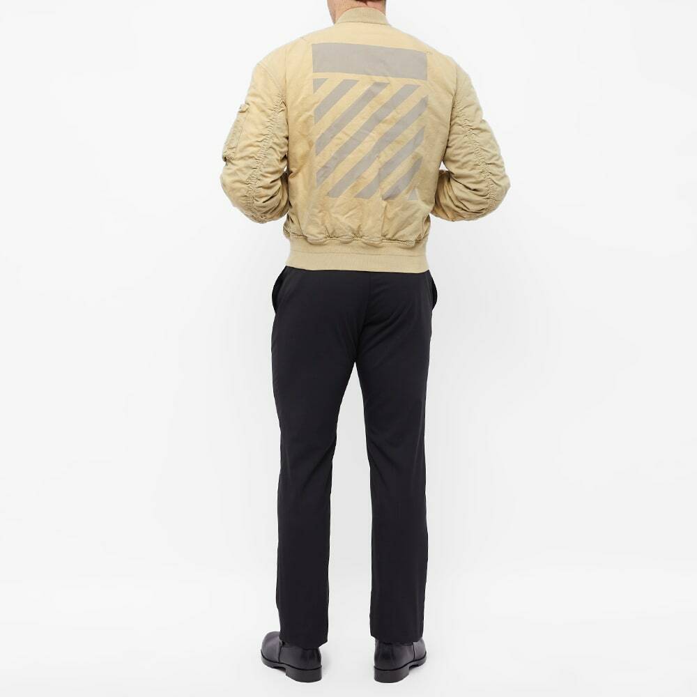 OffWhite Men's Diagonal Vintage Bomber Jacket in Sand OffWhite