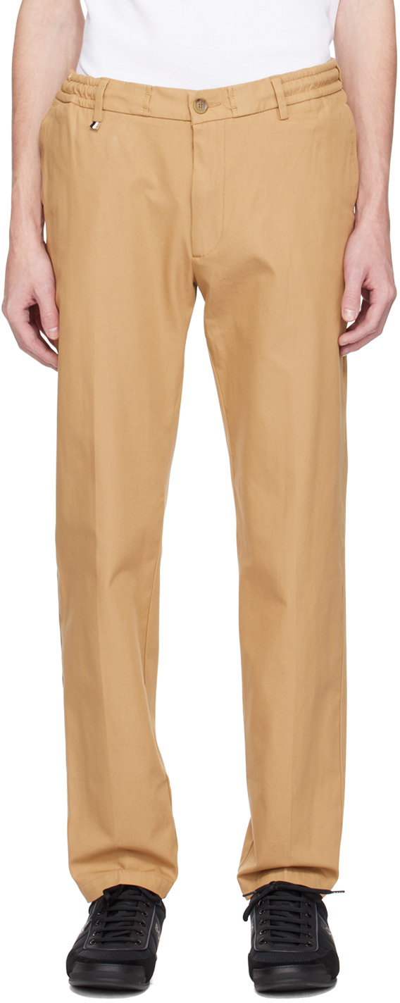 BOSS Beige Slim-Fit Trousers BOSS