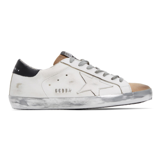 golden goose white and black superstar sneakers